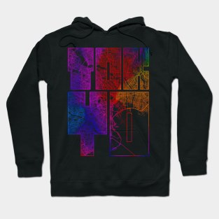 Tokyo, Japan City Map Typography - Colorful Hoodie